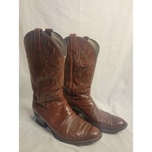 DAN POST BROWN LEATHER ROUND TOE COWBOY BOOTS MEN'S 10.5